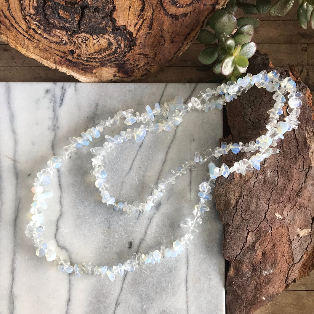 Opalite Chip Long Necklace SKU 19136