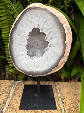 Agate & Quartz Geode on Stand SKU 25377