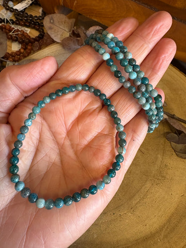 Blue Apatite 4mm Bead Bracelet SKU 25511