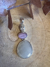 Entia Sterling Silver White Topaz, Kunzite & Moonstone Pendant SKU 25558