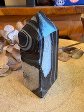 Black Banded Agate & Quartz Obelisk SKU 25071