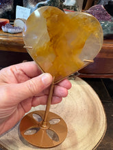 Golden Healer Quartz Heart in Stand SKU 26797
