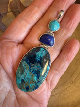 Entia Sterling Silver Turquoise, Lapis Lazuli & Shattuckite Pendant SKU 25568