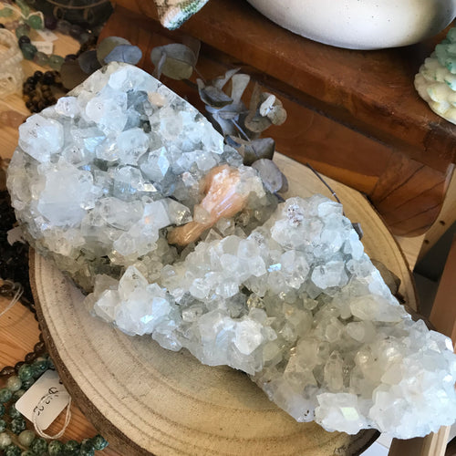 Glass Apophyllite & Stilbite Cluster SKU 22812