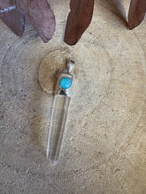 Sterling Silver Amazonite & Clear Quartz Point Pendant SKU 25552