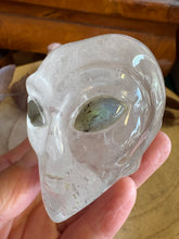 Clear Quartz & Labradorite Alien Head Carving SKU 26055