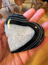 Black Banded Agate & Quartz Heart SKU 26737