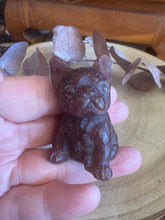 Strawberry Quartz Dog Carving SKU 25592A