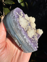 Amethyst Cluster Heart with Calcite Flowers SKU 26551