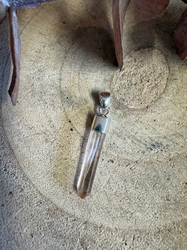 Sterling Silver Pink Lemurian Point Pendant SKU 25902