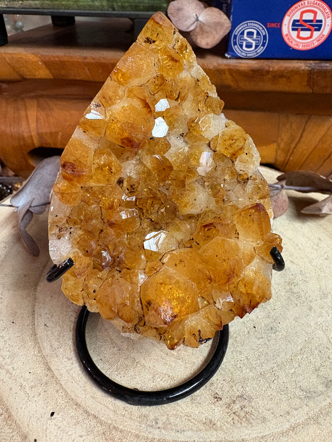 Citrine Teardrop Cluster in Stand SKU 26361