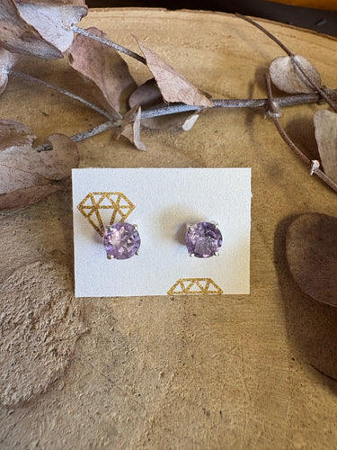 Sterling Silver Amethyst Stud Earrings SKU 25356