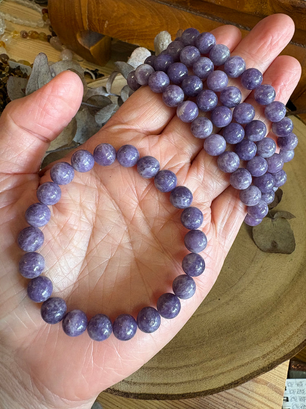 Lepidolite Bead Bracelet SKU 24006