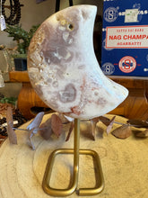 Pink Amethyst Moon on Stand SKU 26269