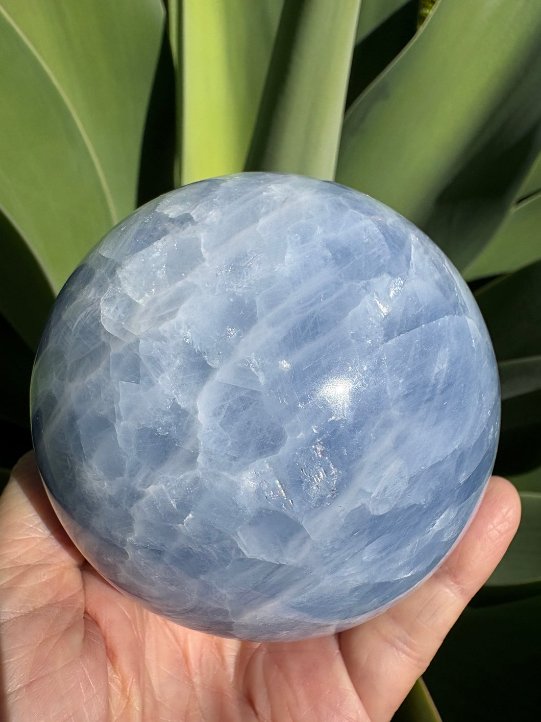 Blue Calcite Large Sphere SKU 25827