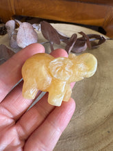Orange Calcite Elephant Carving SKU 25593