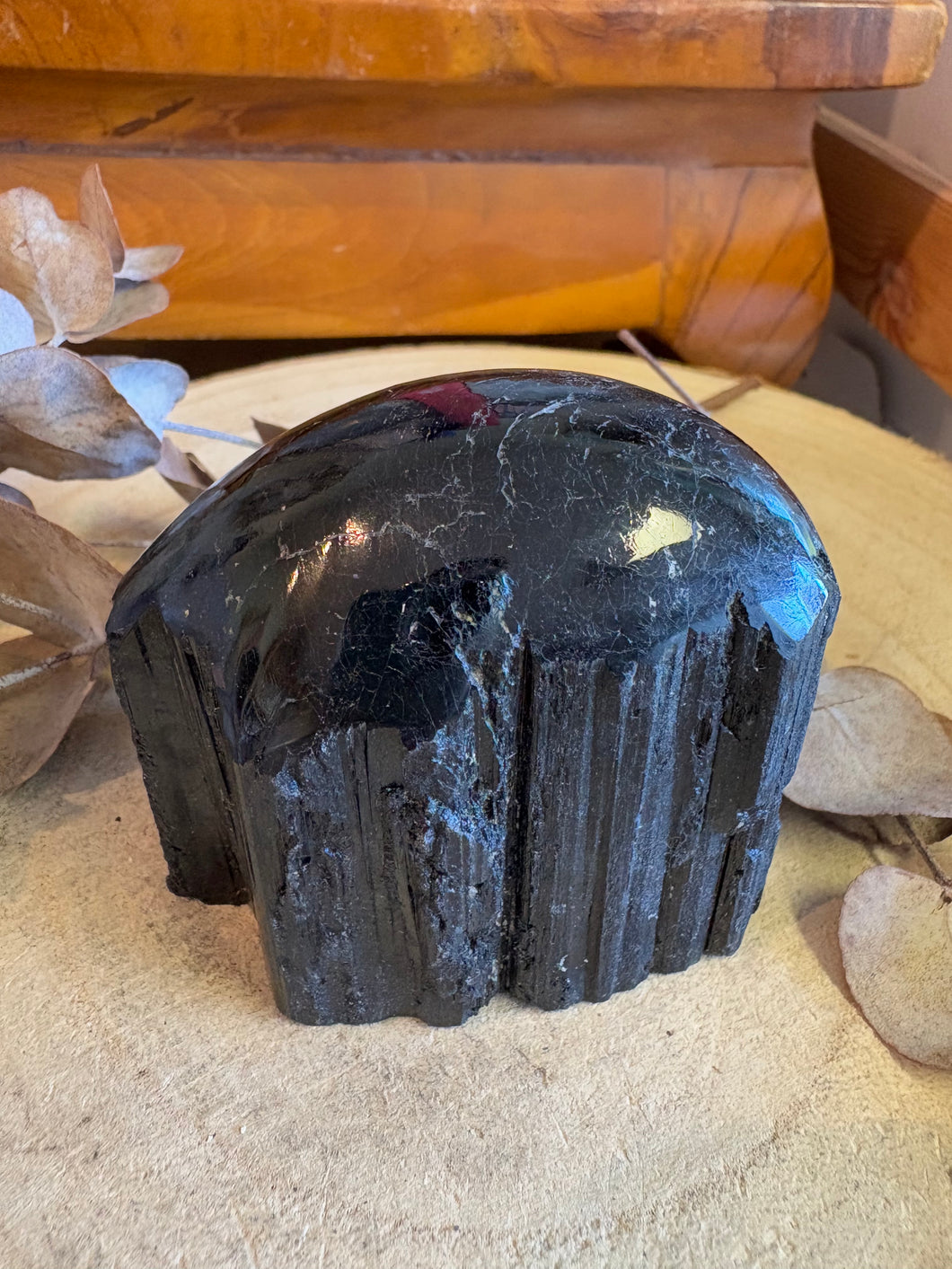 Black Tourmaline Part Polished Chunk SKU 24176