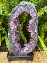 Amethyst Geode Slice in Wooden Stand SKU 25395