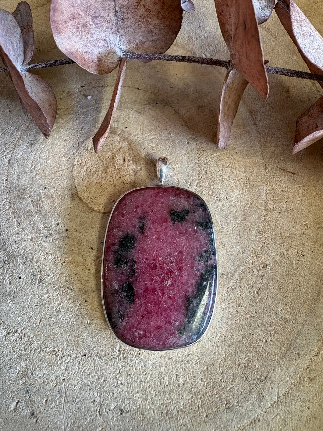 Sterling Silver Rhodonite Pendant SKU 25796