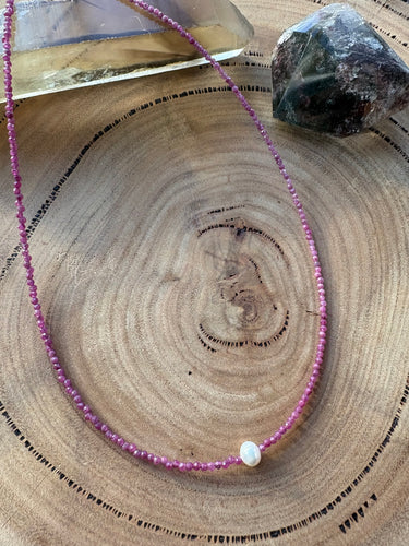 Entia Ruby & Pearl Beaded Necklace SKU 26434