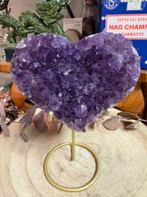 Amethyst Cluster Heart in Stand SKU 26357