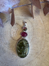 Entia Sterling Silver Tourmaline, Ruby & Vesuvianite Pendant SKU 25560