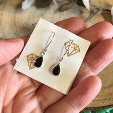 Sterling Silver Garnet Drop Earrings SKU 23177