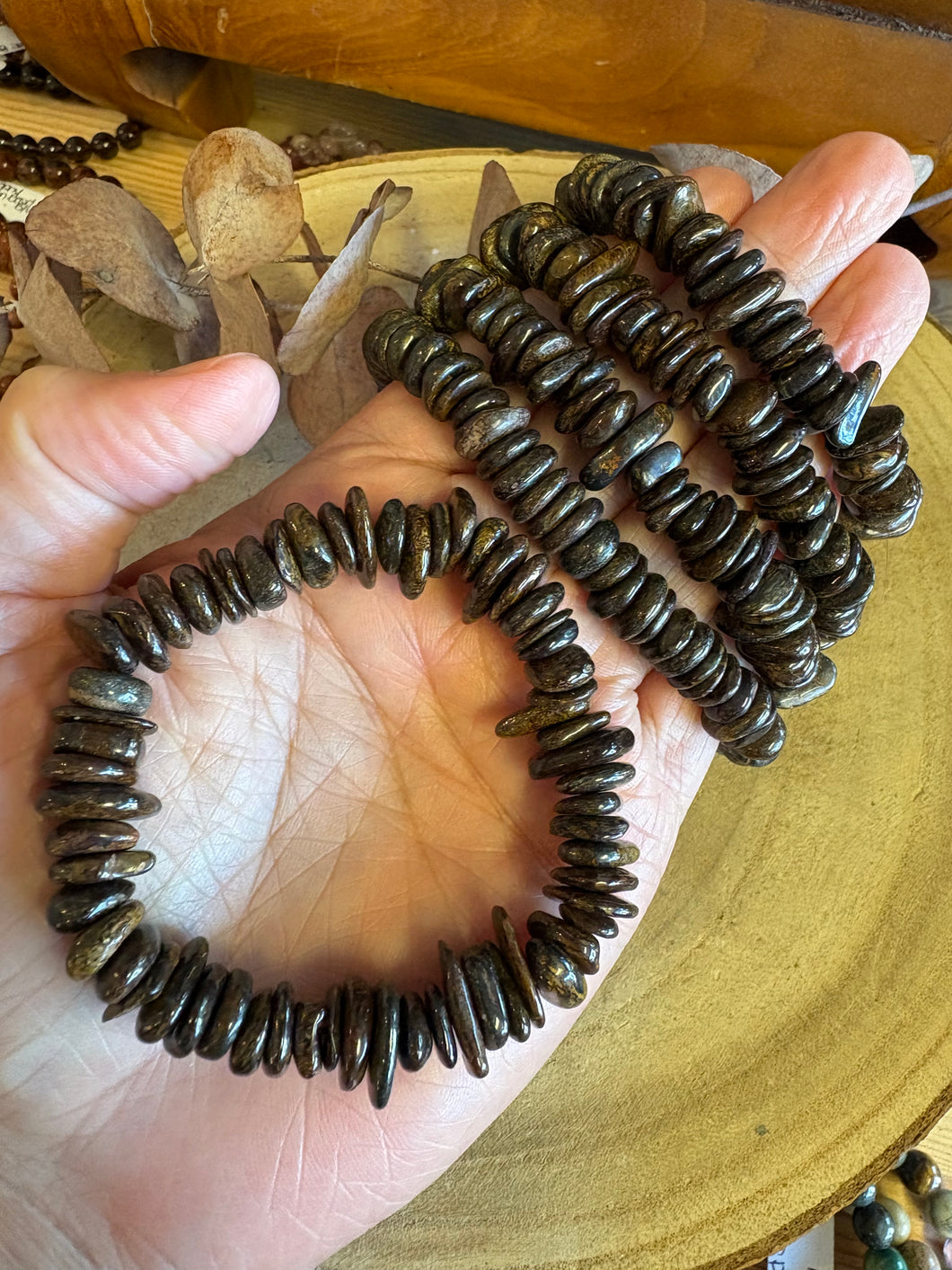 Bronzite Rounded Chip Bracelet SKU 25709