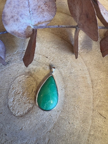 Entia Sterling Silver Green Chrysophase Pendant SKU 25567