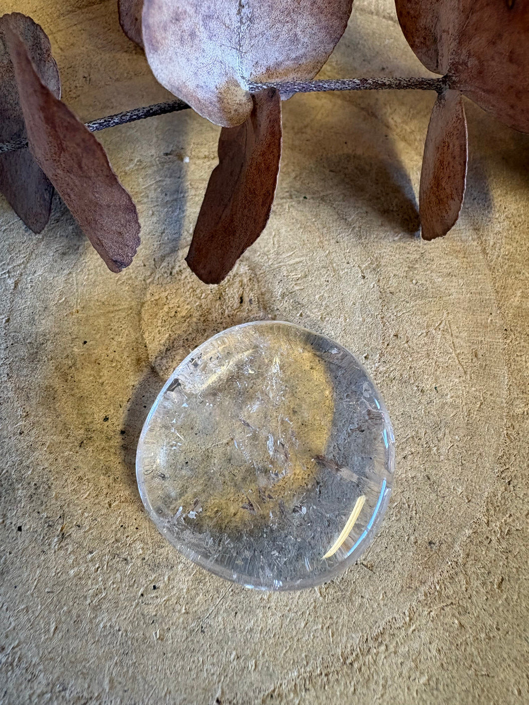 Clear Quartz Smooth Stone SKU 25463