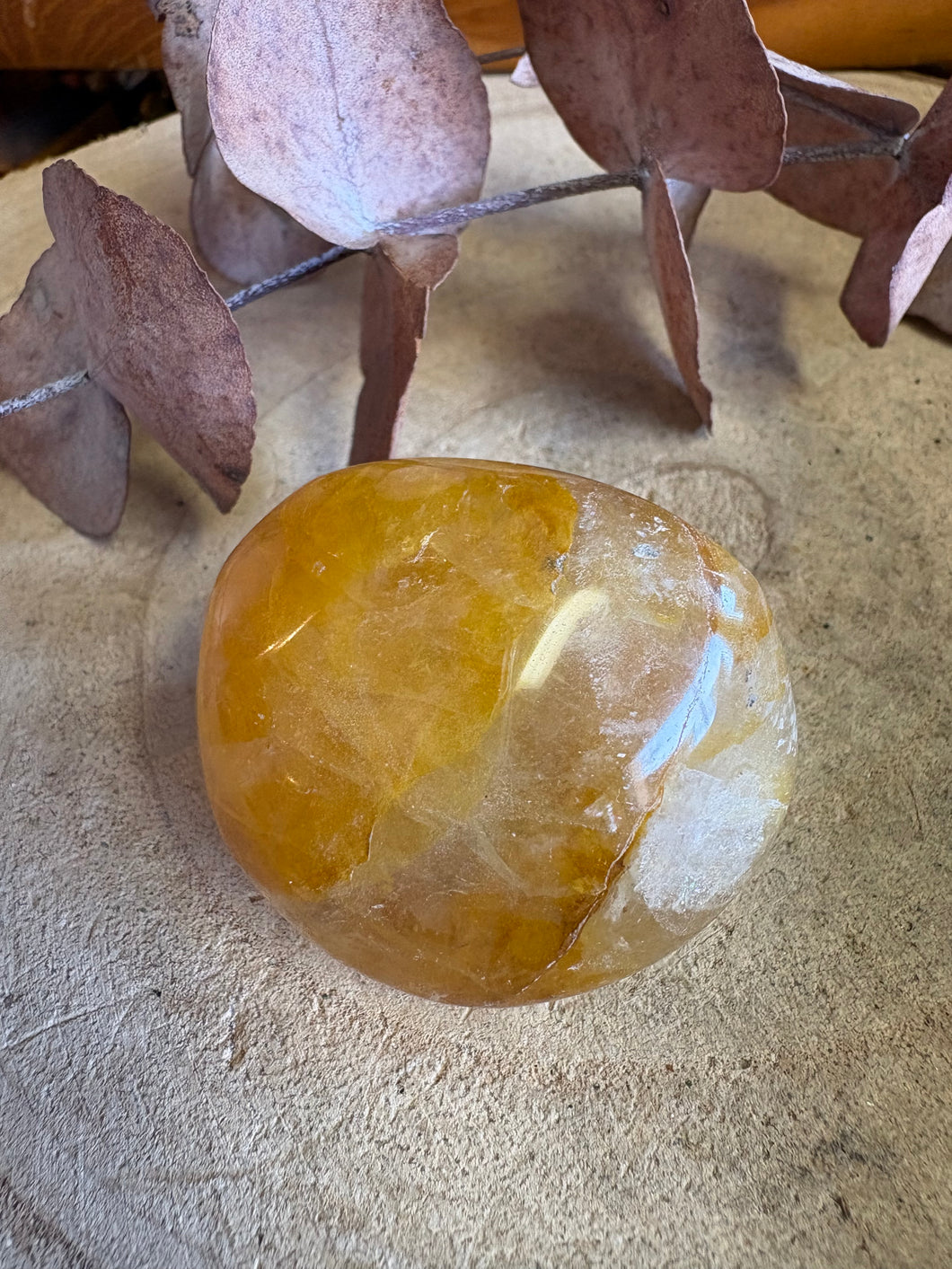 Golden Healer Quartz Palm Stone SKU 26074