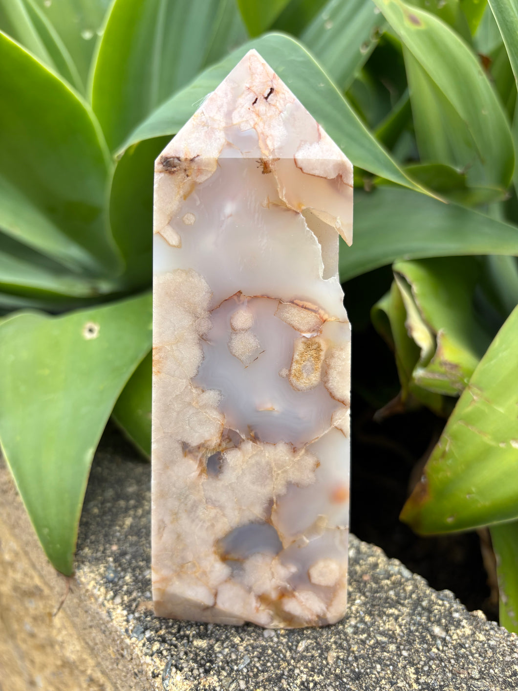 Flower Agate Obelisk SKU 27083