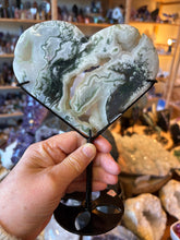 Tree Agate Heart on Stand SKU 26598