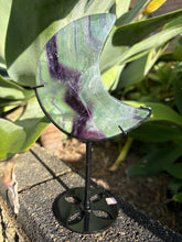 Rainbow Fluorite Moon on Stand SKU 26392