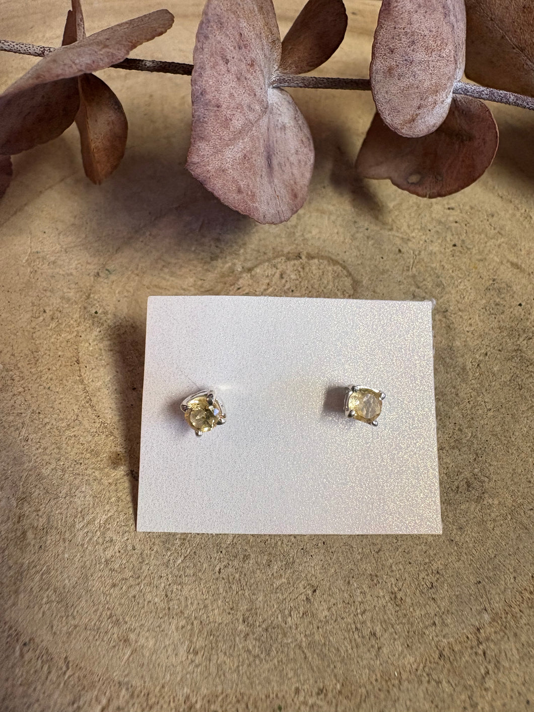Sterling Silver Citrine Stud Earrings SKU 26341