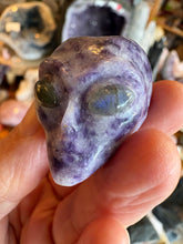 Lepidolite & Labradorite Alien Head Carving SKU 26223