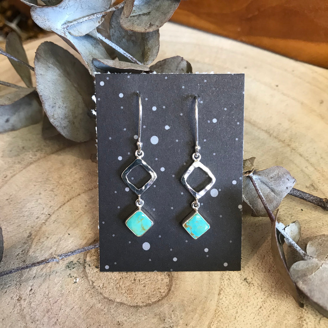 Silver turquoise store earrings