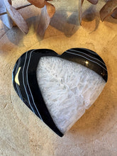 Black Banded Agate & Quartz Heart SKU 26737