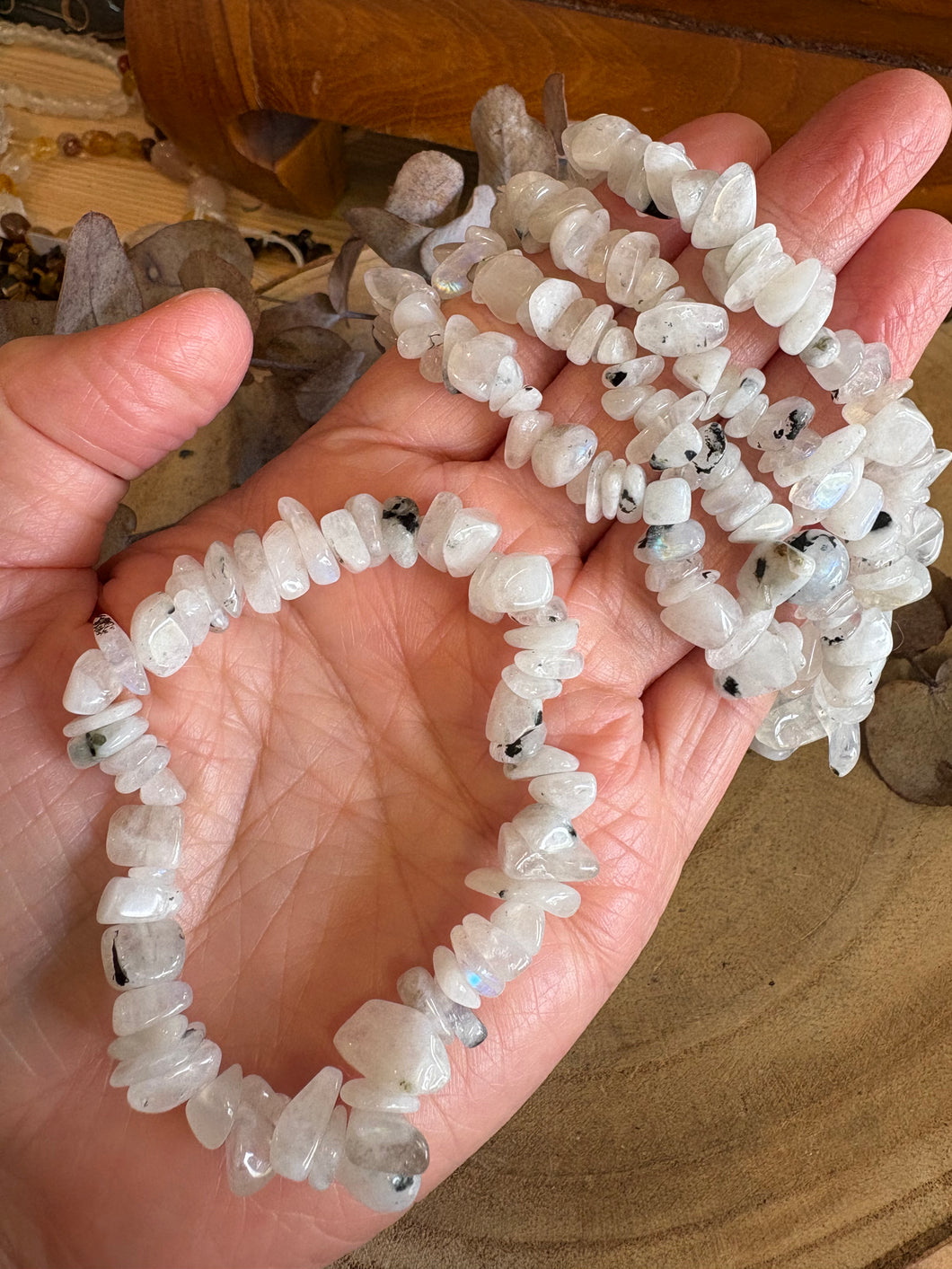 Rainbow Moonstone Chip Bracelet SKU 24002
