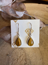 Sterling Silver Tiger Eye Drop Earrings SKU 25347