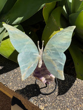 Blue Onyx Butterfly on Chevron Amethyst Chunk SKU 26761