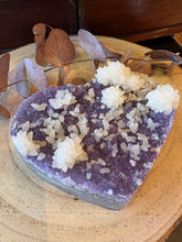 Amethyst Cluster Heart with Calcite Flowers SKU 26551