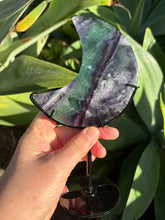 Rainbow Fluorite Moon on Stand SKU 26395