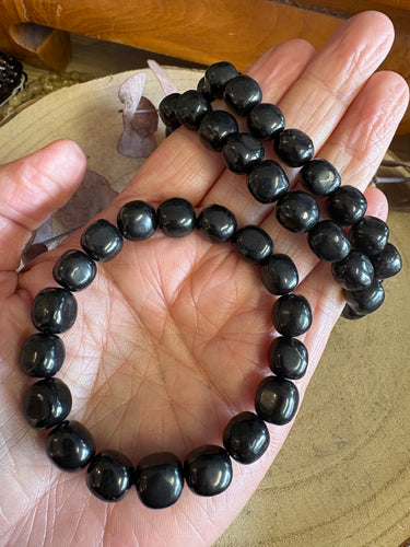 Shungite Tumbled Bead Bracelet SKU 26130