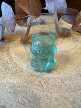 Green Fluorite Cat Carving