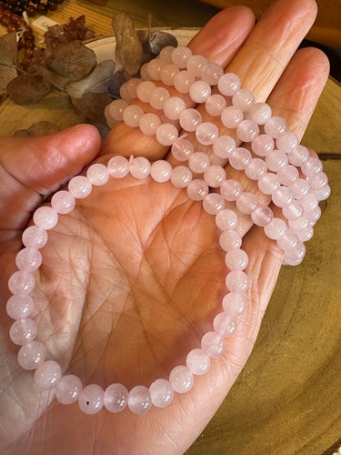 Rose Quartz 6mm Bead Bracelet SKU 25250
