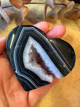 Black Banded Agate & Quartz Heart SKU 26740