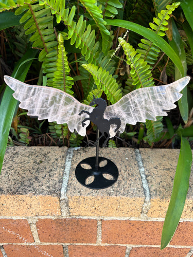 Rose Quartz Winged Unicorn on Stand SKU 25318
