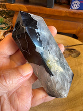 Black Banded Agate & Quartz Obelisk SKU 25070