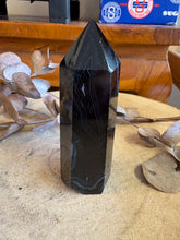 Black Agate & Quartz Point SKU 24340